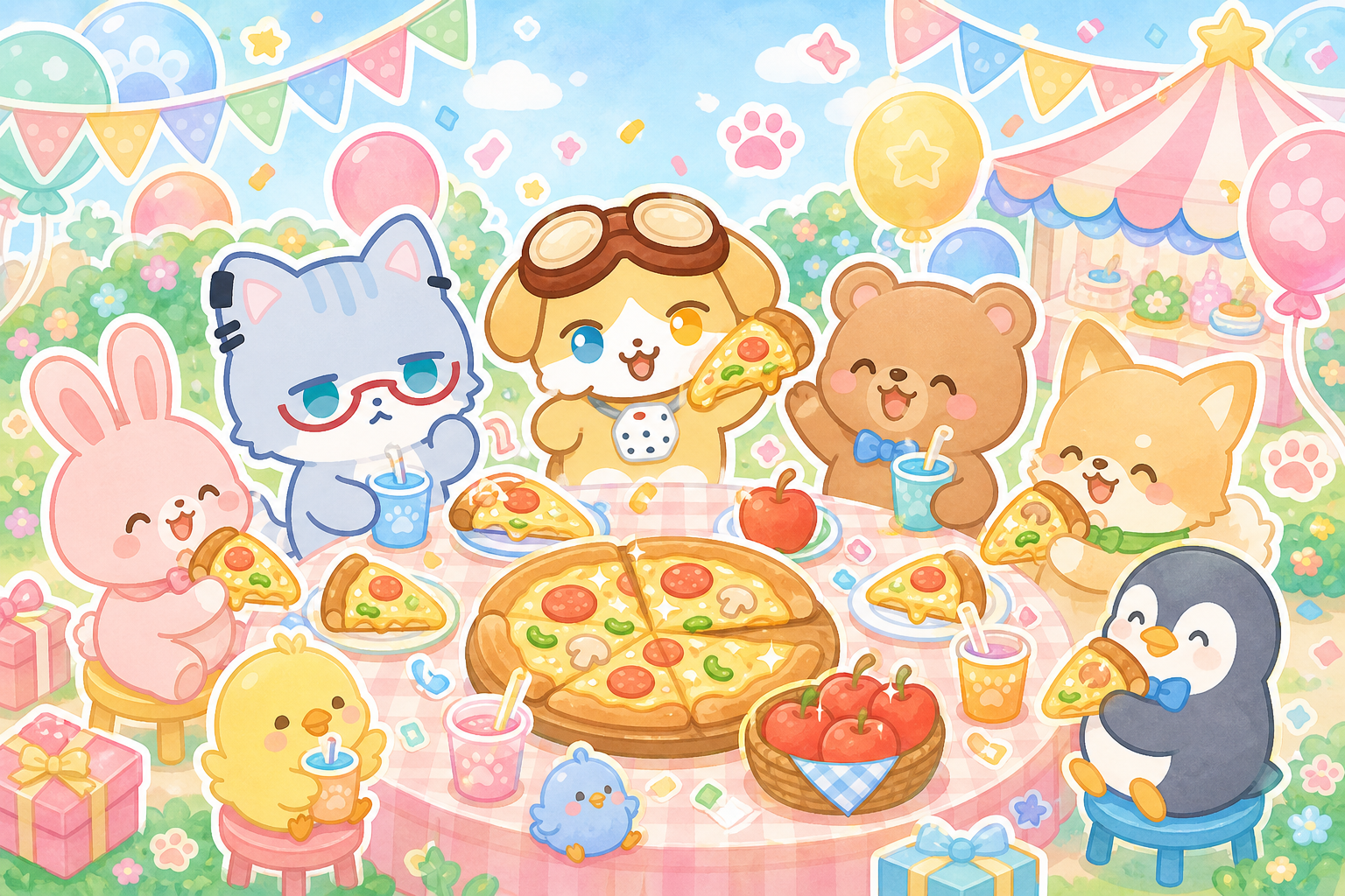 れいちゃんとダイスと仲間たちのピザパーティー会場